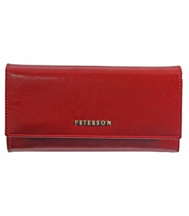 Zestaw prezentowy Peterson: portfel damski, breloczek, długopis, czerwony, skóra