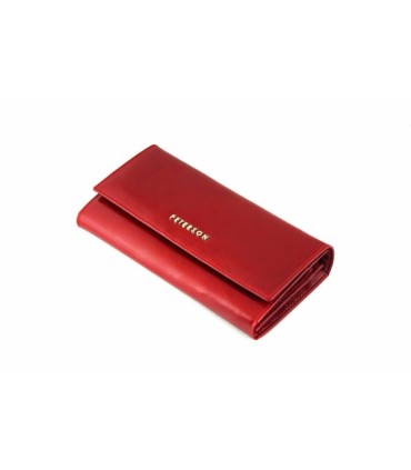 Zestaw prezentowy Peterson: portfel damski, breloczek, długopis, czerwony, skóra