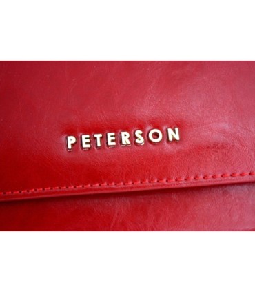 Zestaw prezentowy Peterson: portfel damski, breloczek, długopis, czerwony, skóra