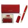 Zestaw prezentowy Peterson: portfel damski, breloczek, długopis, czerwony, skóra