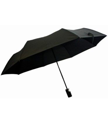 Czarna automatyczna parasolka męska ze skórzaną rączką marki Parasol