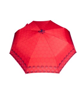 Automatyczna parasolka damska marki Parasol, czerwona w kółka