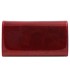 Lakierowany skórzany portfel damski Pierre Cardin, ciemno czerwony