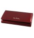 Lakierowany skórzany portfel damski Pierre Cardin, ciemno czerwony