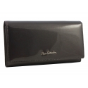 Lakierowany skórzany portfel Pierre Cardin w kolorze szarym