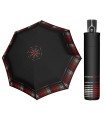 Automatyczna parasolka damska do torebki DOPPLER Fiber Magic, czarna z ornamentem