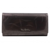 Lakierowany skórzany portfel damski Pierre Cardin, grafitowy