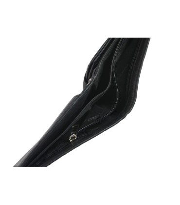 Portfel męski Pierre Cardin RFID ze skóry naturalnej czarny z niebieską wstawką