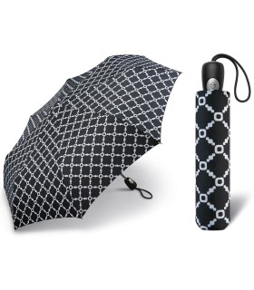 Automatyczna parasolka damska Pierre Cardin czarna we wzory