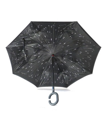 Parasol odwrócony "Revers" z podwójnym materiałem wzorzysty