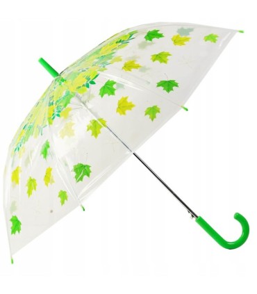 Automatyczna przezroczysta parasolka w liście
