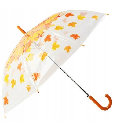 Automatyczna przezroczysta parasolka w liście