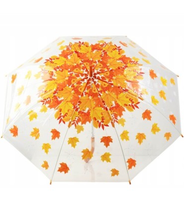 Automatyczna przezroczysta parasolka w liście