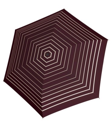 NAJLŻEJSZA 140 g parasolka damska Doppler  Fiber Havanna bordowa w paski