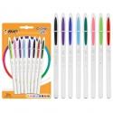Długopisy BIC Cristal Up średnia końcówka 1,2 mm – różne kolory, 8 sztuk