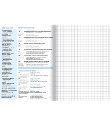 Zeszyt DO ANGIELSKIEGO, A5 60k, TOP-2000, kratka z marginesem, przydatne ściągi