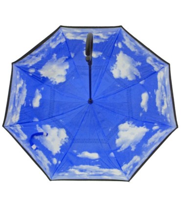 Parasol odwrócony "Revers" z podwójnym materiałem wzorzysty