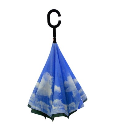 Parasol odwrócony "Revers" z podwójnym materiałem wzorzysty