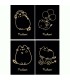 4 X ZESZYT A5, 60 KARTEK, KRATKA Z MARGINESEM, PUSHEEN BLACK, KOTEK KOT
