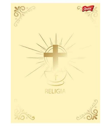 ZESZYT DO RELIGII, 32 KARTKI, SYMBOLE RELIGIJNE, KRATKA Z MARGINESEM