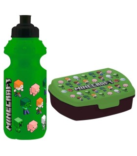 Zestaw szkolny MINECRAFT Kids Euroswan: Bidon 350 ml + śniadaniówka