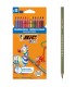 Kredki ołówkowe z żywicy bezdrzewnej dla dzieci BIC Kids evolution stripes 12 kolorów