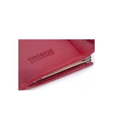 Skórzany portfel damski Orsatti D-02C w kolorze czerwonym