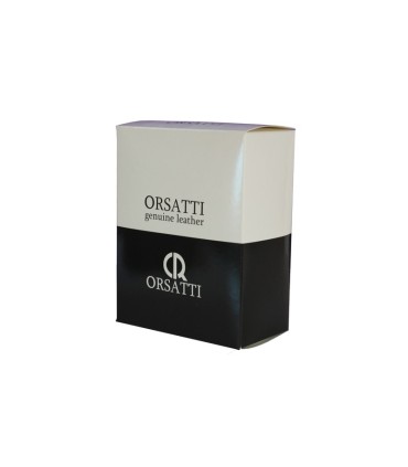 Czarny pasek do garnituru marki Orsatti z klasyczną klamrą