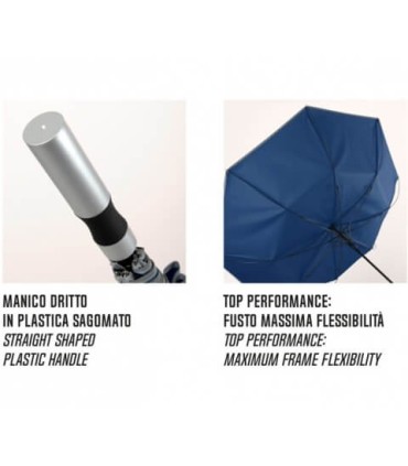 Automatyczny duży średnica 104 cm lekki wytrzymały parasol z odblaskową lamówką PERLETTI