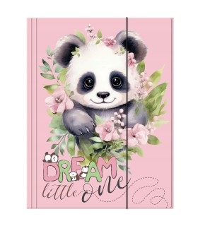 Teczka tekturowa z gumką A4 DERFORM Dream little one PANDA