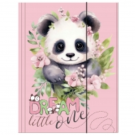 Teczka tekturowa z gumką A4 DERFORM Dream little one PANDA