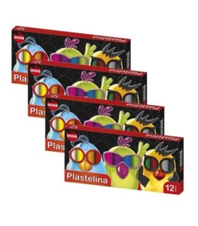 Zestaw 4x plastelina MONA, 12 kolorów, St. Majewski