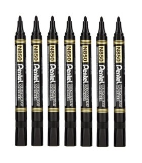 7 szt. x Marker permanentny N850 czarny PENTEL