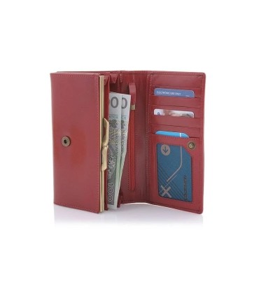 Skórzany portfel damski Orsatti D05C w kolorze czerwonym