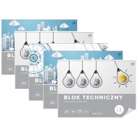 2 SZT. X BLOK TECHNICZNY BIAŁY A3 INTERDRUK 10 ARKUSZY 170g