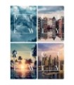 4X ZESZYT A5, 60 KARTEK, KRATKA Z MARGINESEM, CITY & VIEW by INTERDRUK