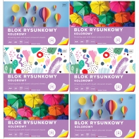 BLOK RYSUNKOWY KOLOROWY 20 KARTEK 10 KOLORÓW A4 80g Interdruk