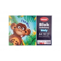 Blok rysunkowy biały REXUS Benjamin A4 20 kartek, 70-80g/m2