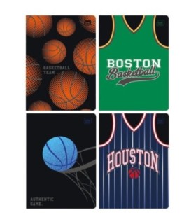4X ZESZYT A5, 32 KARTKI, W TRZY LINIE, KOSZYKÓWKA, BASKETBALL, INTERDRUK