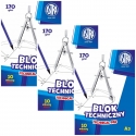 3x Blok techniczny biały A3 ASTRA 10 arkuszy 170g