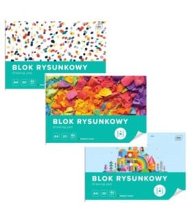 3 SZT. x BLOK RYSUNKOWY INTERDRUK A4 20 kartek, 80g