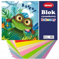 Blok rysunkowy kolorowy REXUS Benjamin A4 16 kartek, 80-100g/m2