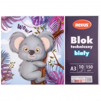 Blok techniczny biały REXUS Benjamin A3 10 kartek, 150g/m2