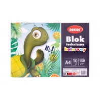 Blok techniczny kolorowy REXUS Benjamin A4 10 kartek, 150g/m2