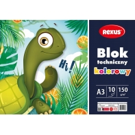 Blok techniczny kolorowy REXUS Benjamin A3 10 kartek, 150g/m2
