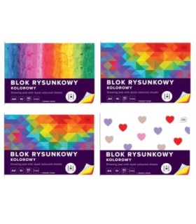 4 SZT. X BLOK RYSUNKOWY KOLOROWY, A4, 10 KARTEK, 80g, INTERDRUK