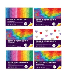 6 SZT. X BLOK RYSUNKOWY KOLOROWY, A4, 10 KARTEK, 80g, INTERDRUK