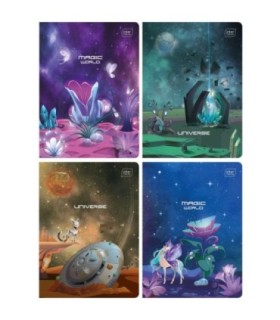 4X ZESZYT A5, 32 KARTKI, KRATKA, METALLIC FANTAZY, INTERDRUK