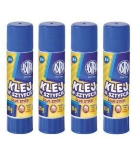 Zestaw 4 szt. x klej w sztyfcie 21 g Astra, łatwo zmywalny