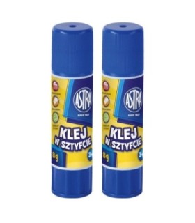 2 x KLEJ SZKOLNY ASTRA W SZTYFCIE 8 g SUPER MOCNY, NIE MARSZCZY PAPIERU